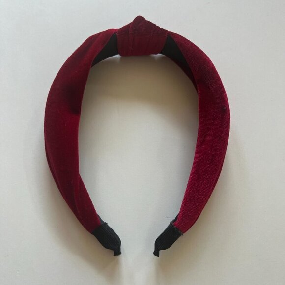 Nordstrom Velvet Knot Headband Scrunchie Hair Set Red Plaid main image 8